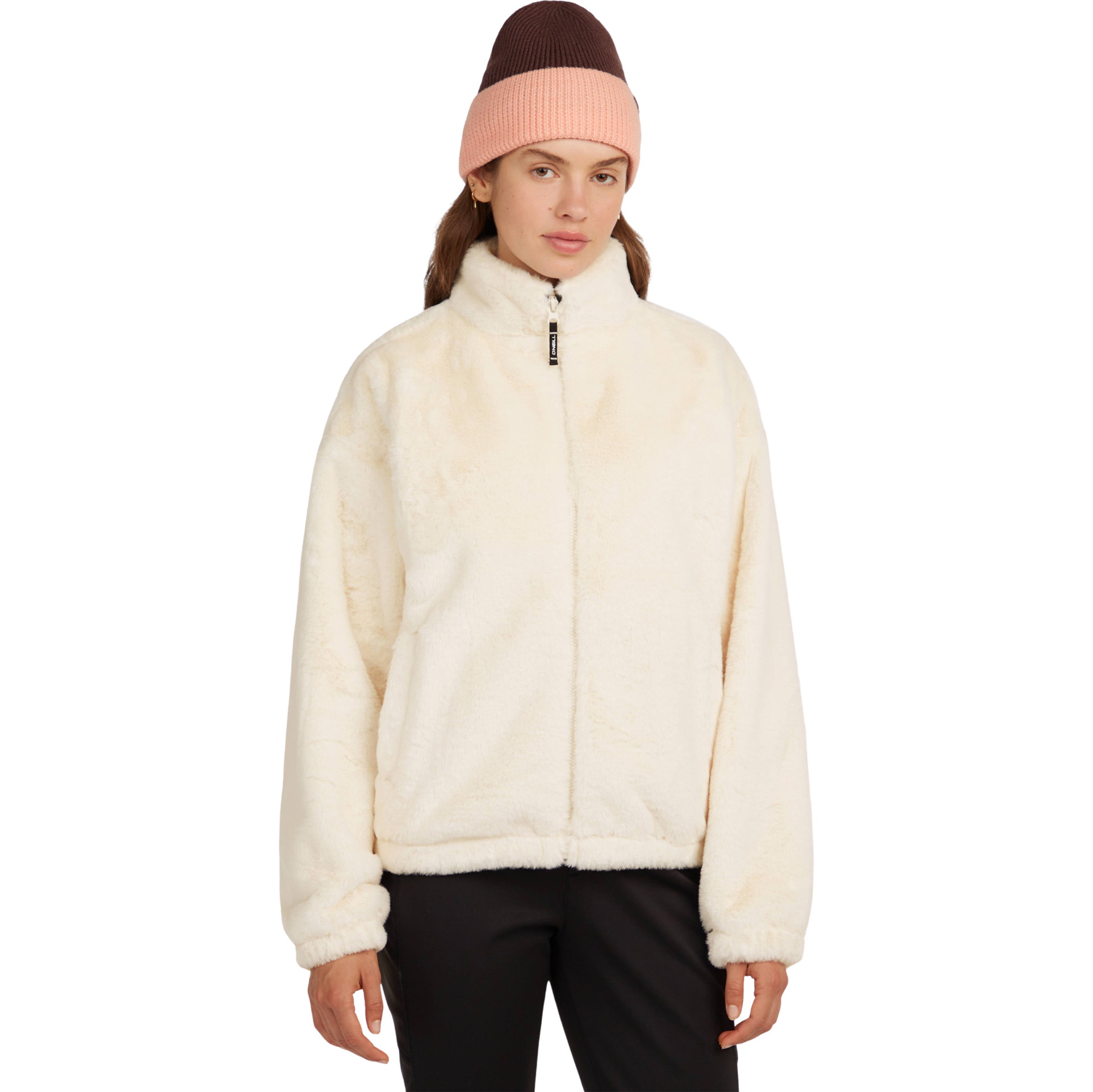 2026 O'Neill Womens Must-have Full Zip Faux Fur Jacket 1500168 - Linen White